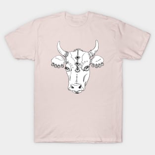 Cute and Pretty Indian Cow Sketch T-Shirt